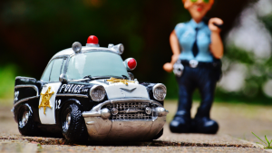 Animated Police Car and Police Officer