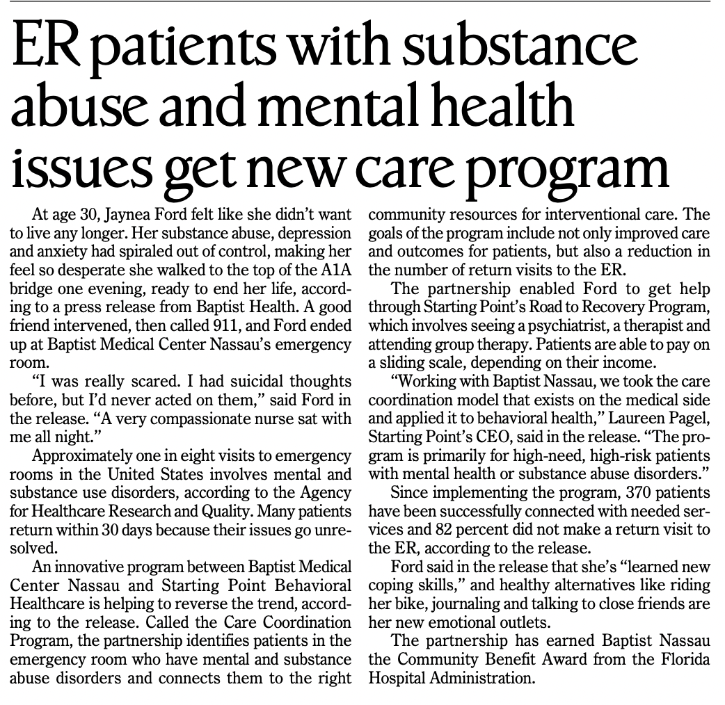 Care Coordination Newspaper Clipping
